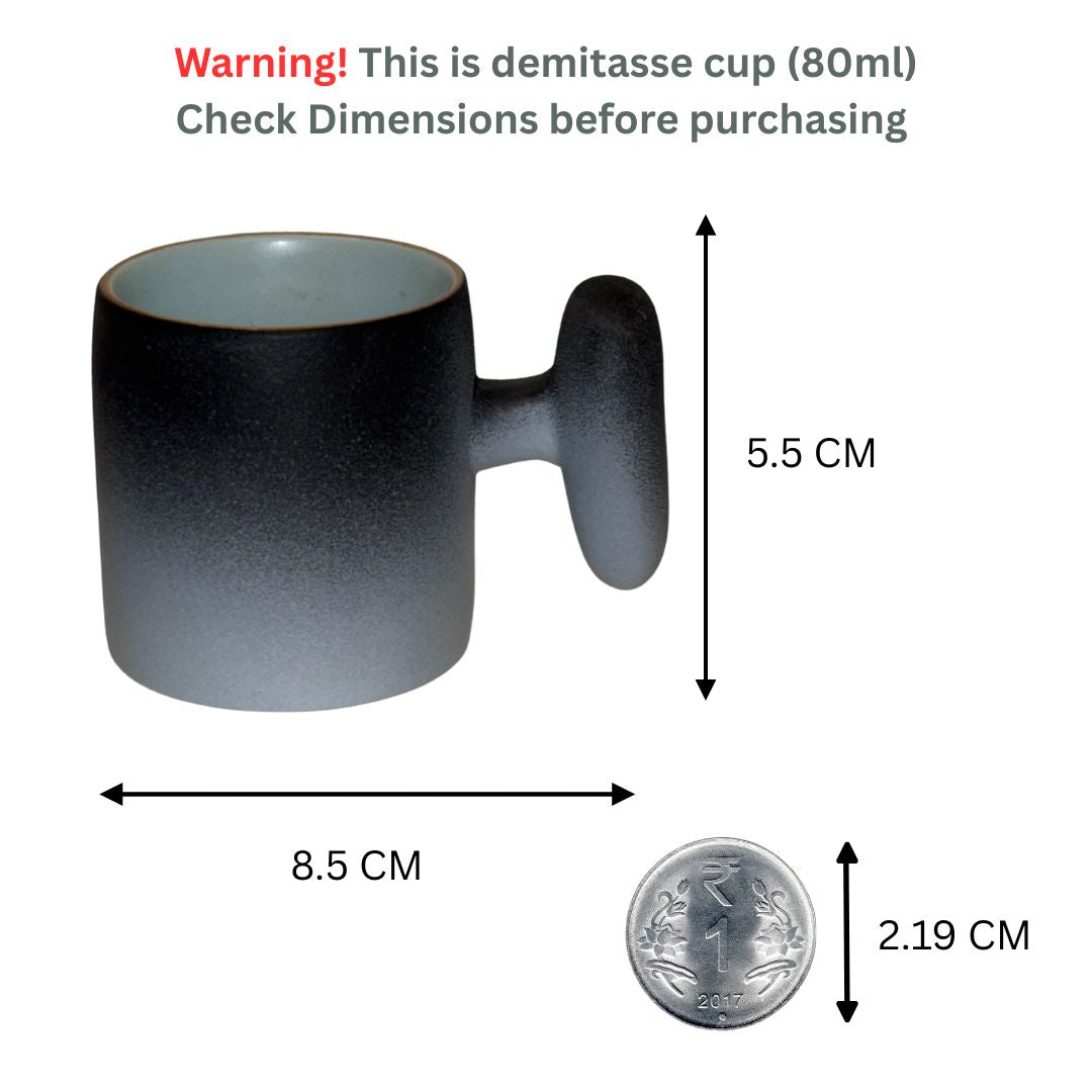 Wabi Fade Demitasse Cup (80 ml Espresso Cup) - Black and White