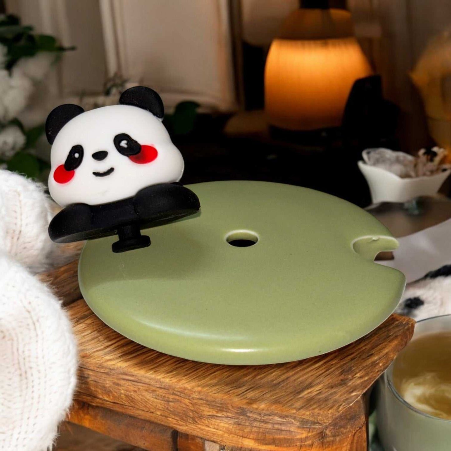 Jade Panda Ceramic Cup (With Spoon and Lid)