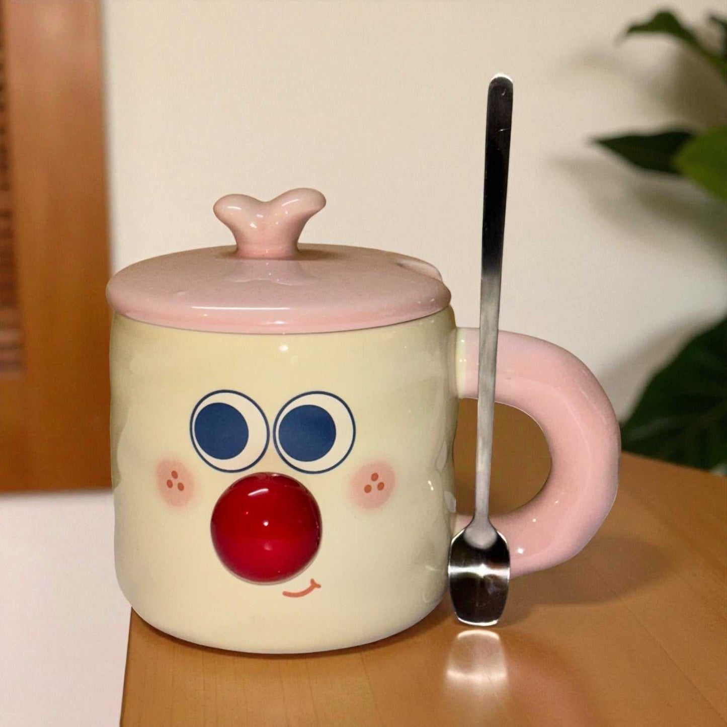 Whimsy Moods Ceramic Cup (With Spoon and Lid)