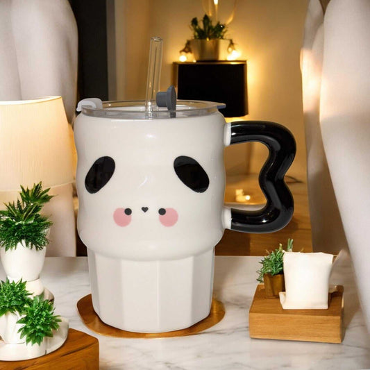 Multipurpose Puppy Ceramic Tumbler (With Straw and Lid)