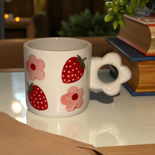 Strawberry Bloom Ceramic Cup