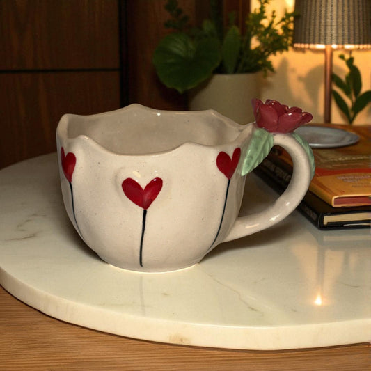 Rose Bloom Ceramic Cup