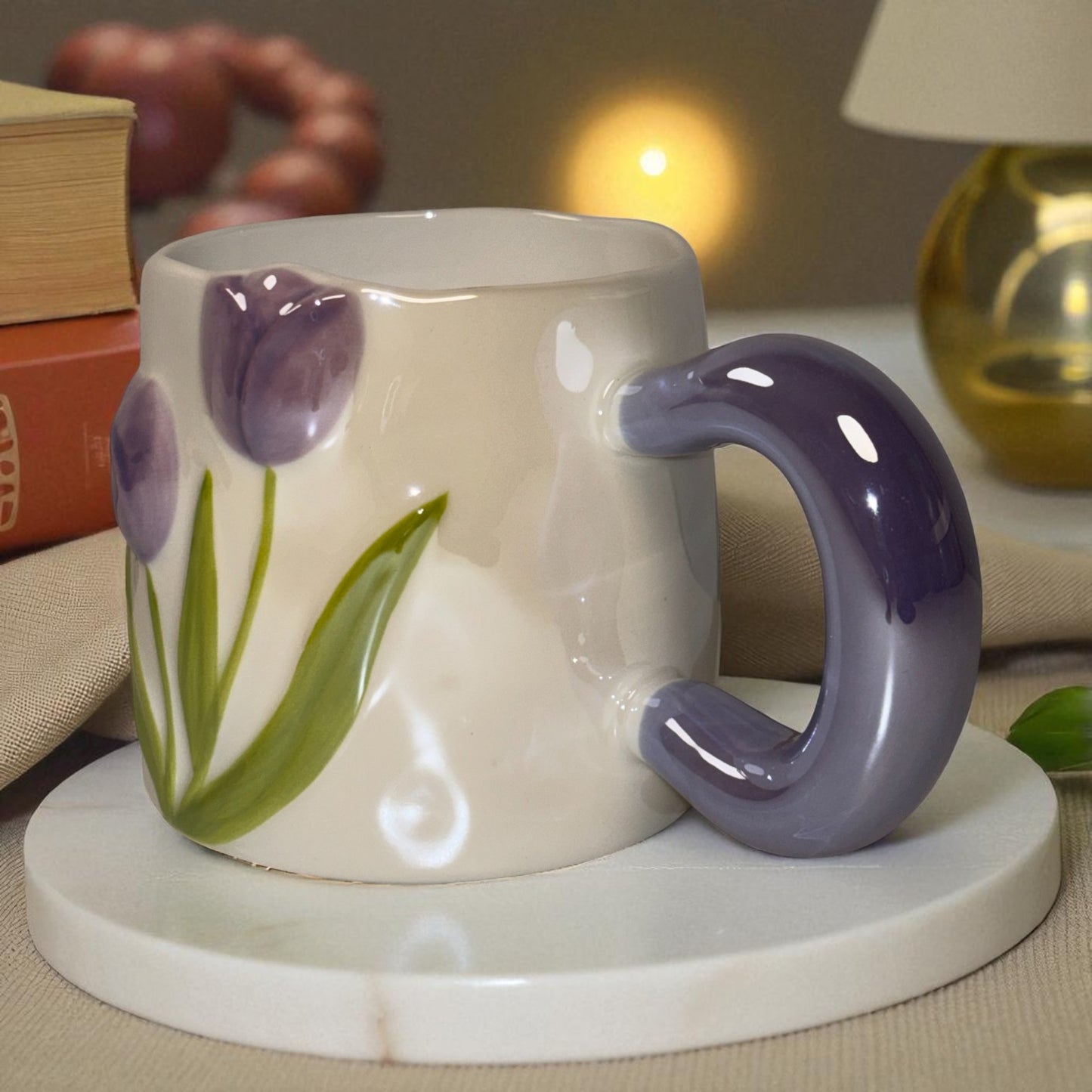 Tulip Meadow Ceramic Mug - Violet