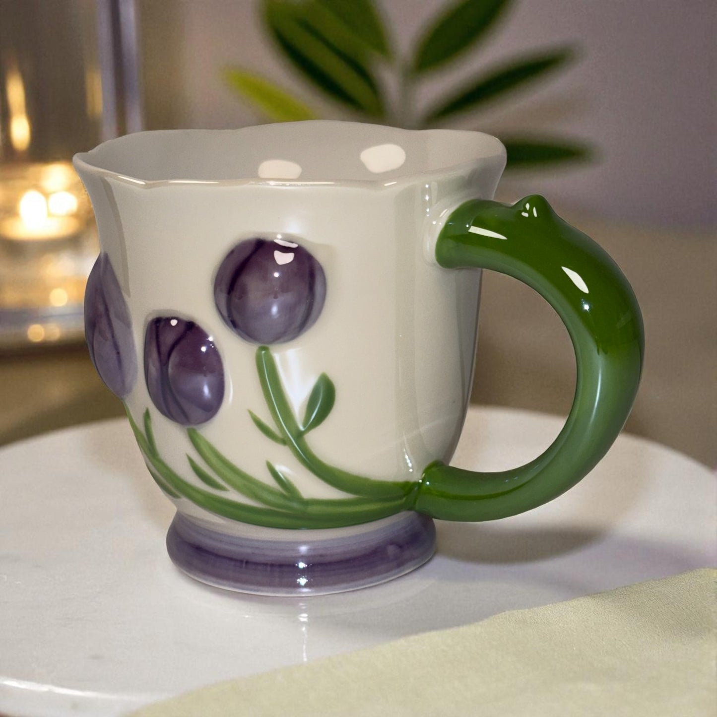 Tulip Buds Ceramic Mug - Violet