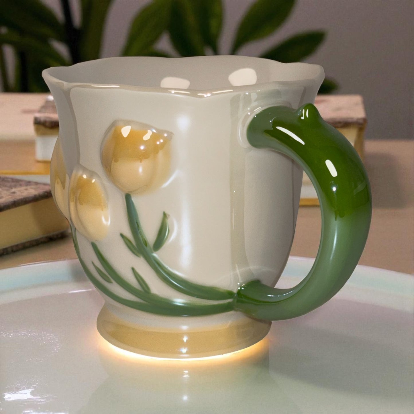 Tulip Buds Ceramic Mug - Yellow