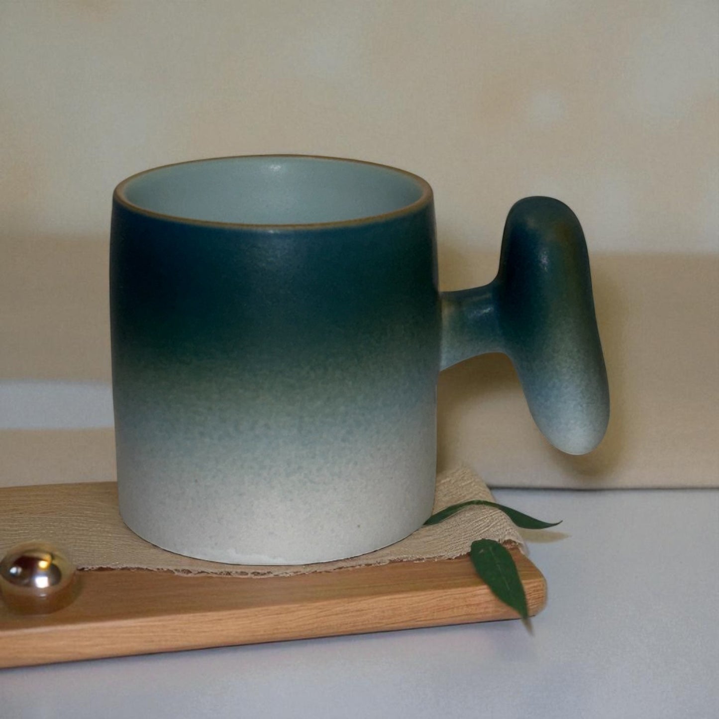 Wabi Fade Demitasse Cup (80 ml Espresso Cup) - Set - Green and White