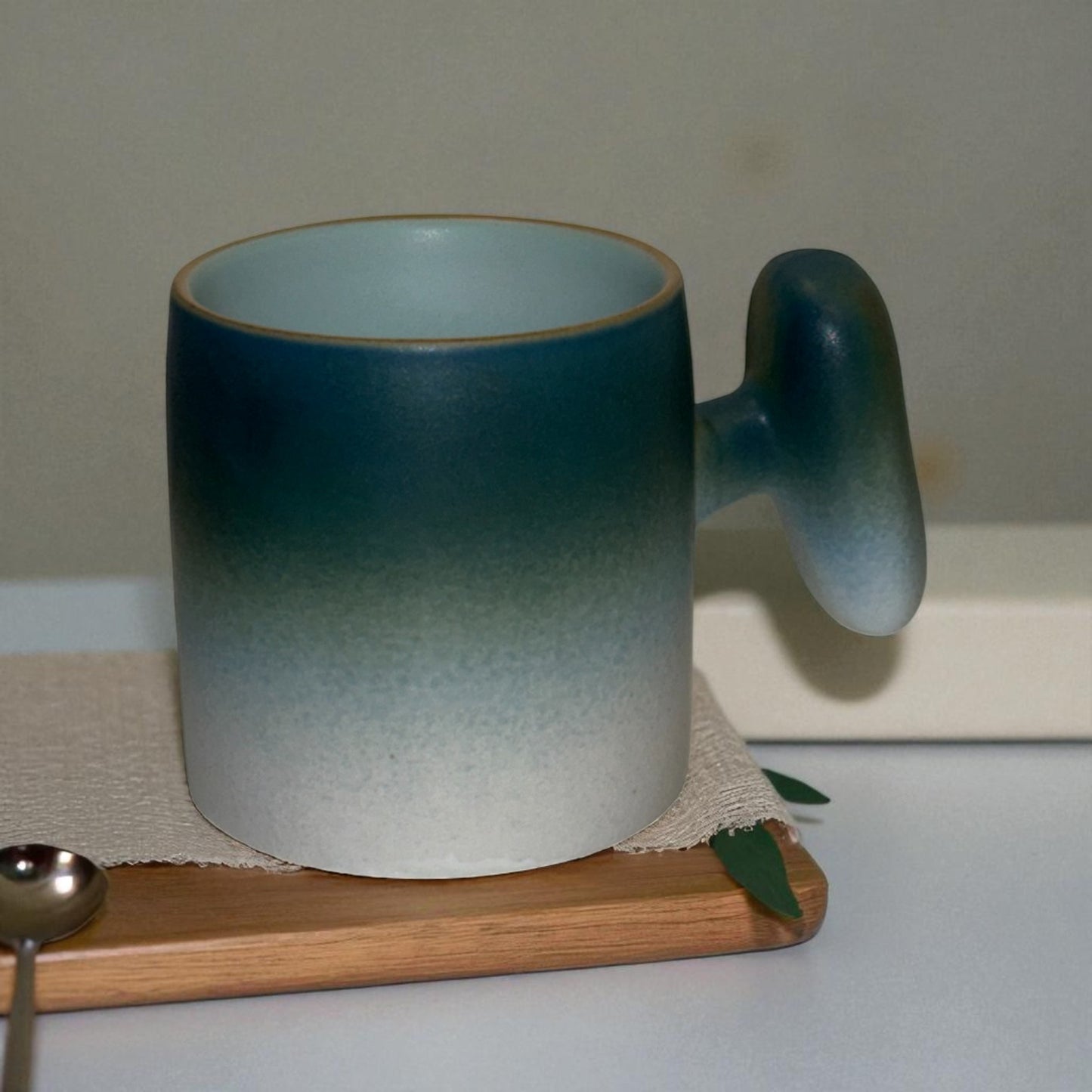 Wabi Fade Demitasse Cup (80 ml Espresso Cup) - Set - Green and White