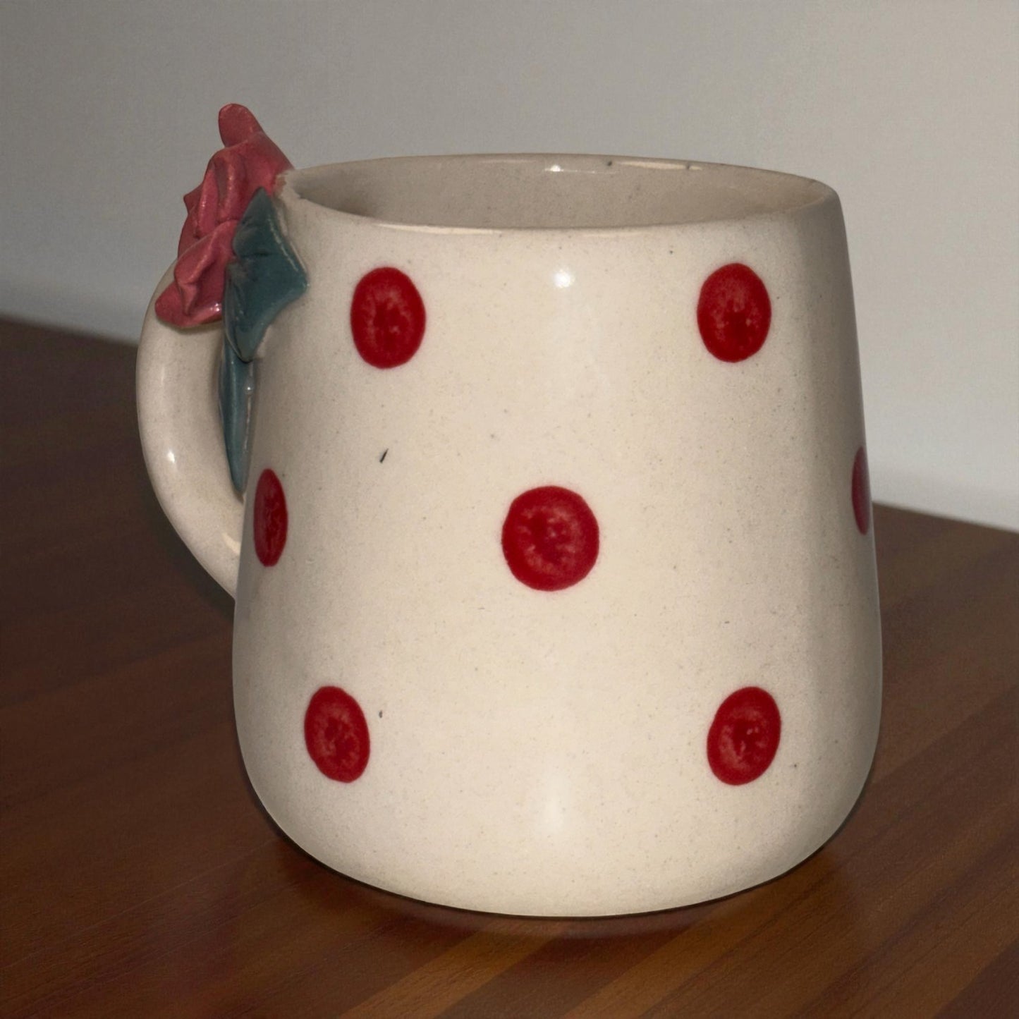 Polka Rose Ceramic Cup