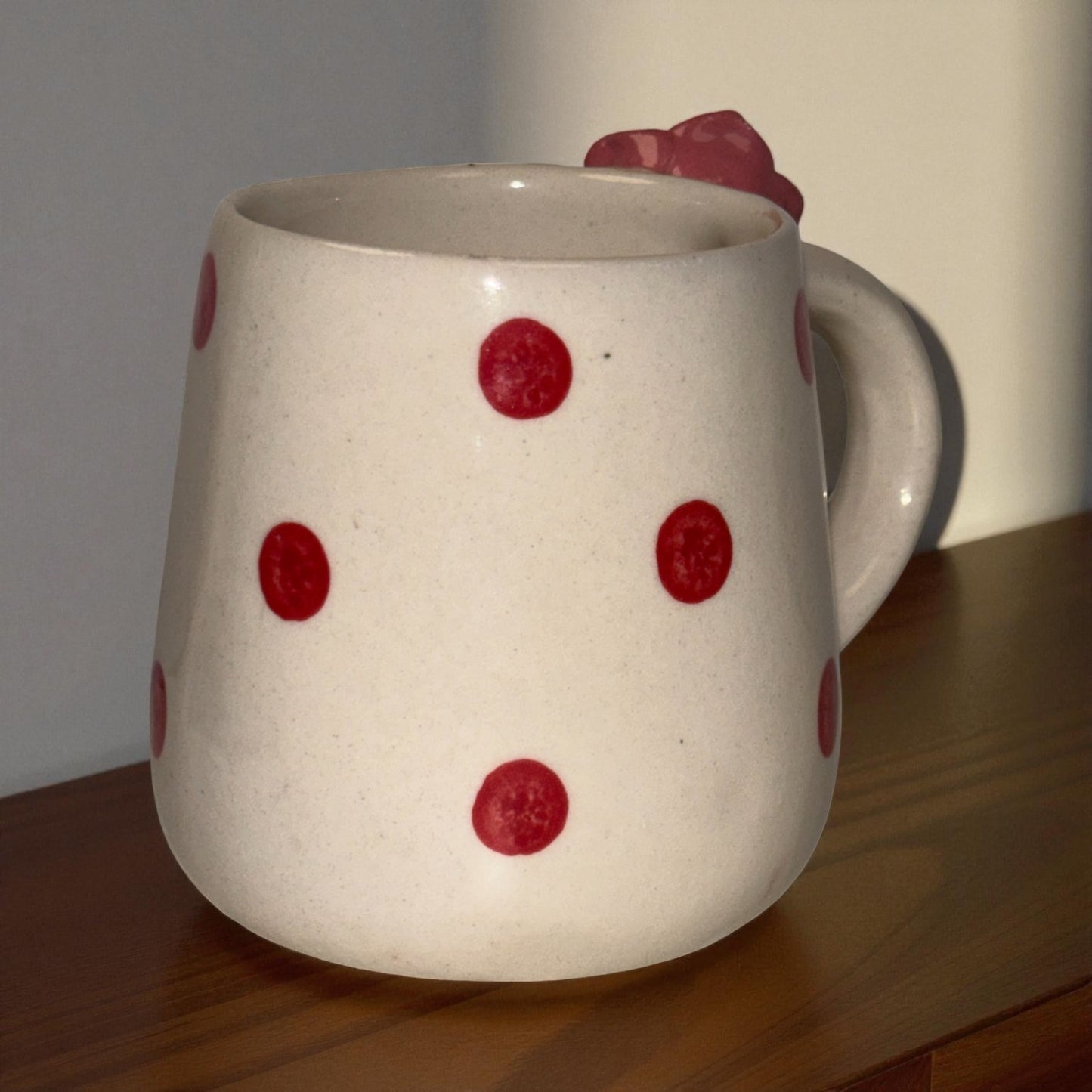 Polka Rose Ceramic Cup