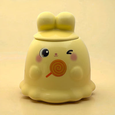 Sugar Snug Ceramic Mug (With Lid) - Yellow
