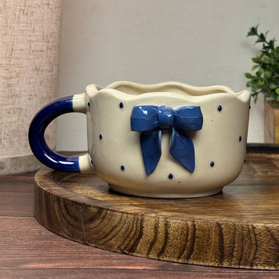 Blue Bow Ceramic Mug