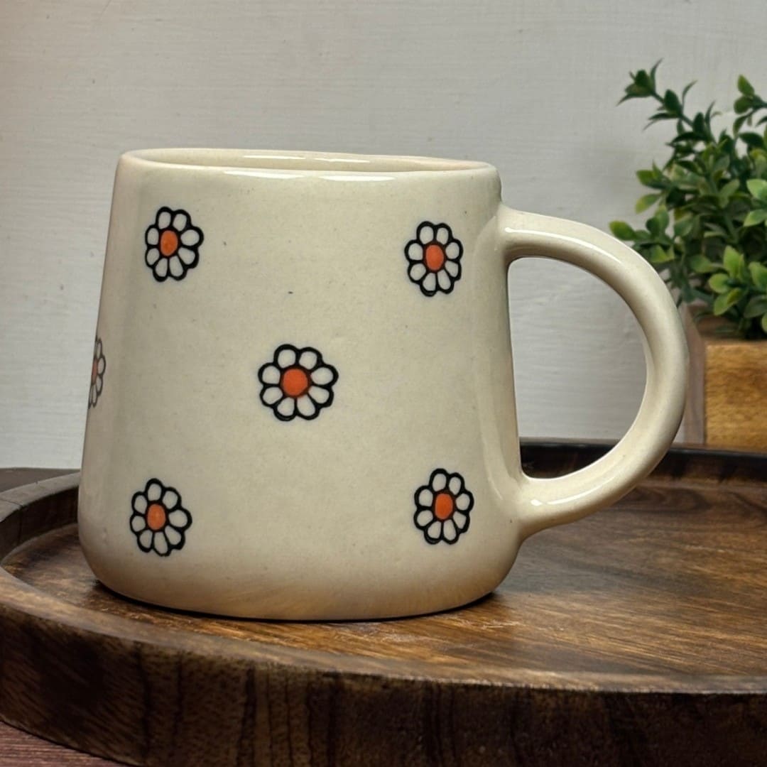 Sculpted Blossom Ceramic Mug - Pink