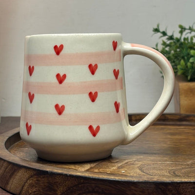 Heart Stripes Ceramic Mug