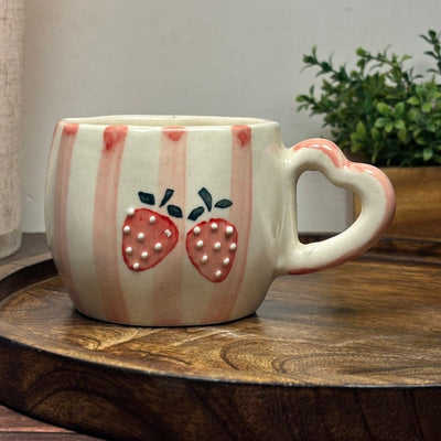 Strawberry Stripes Ceramic Mug