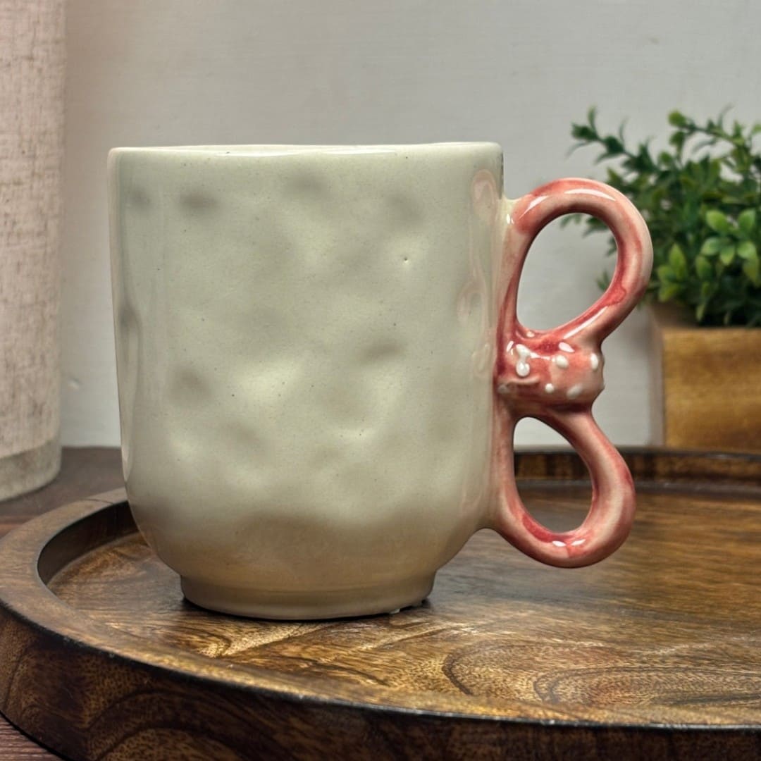 Bow Handle Ceramic Mug