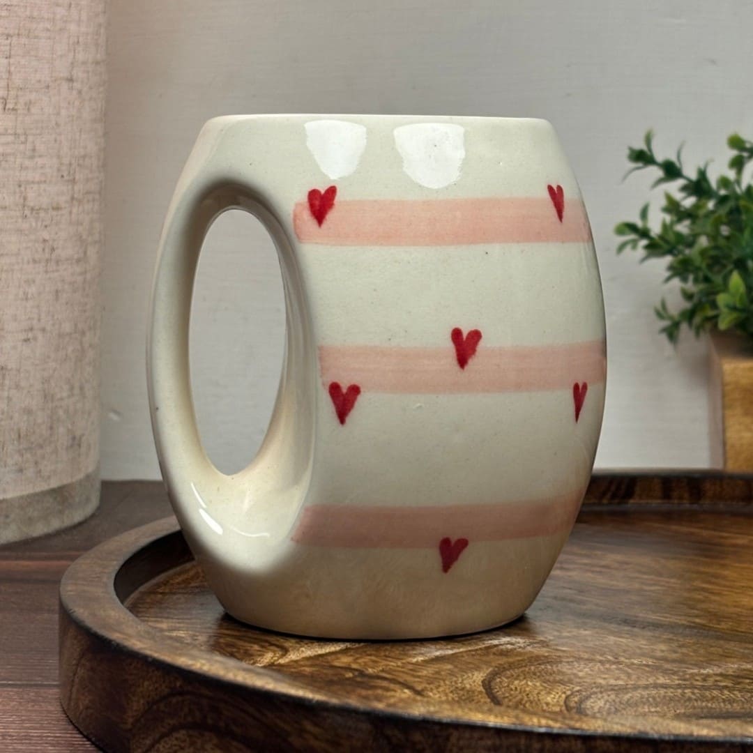 Blush Stripe Ceramic Mug