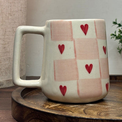 Heart Grid Ceramic Mug