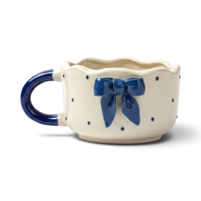 Blue Bow Ceramic Mug