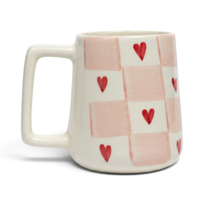 Heart Grid Ceramic Mug