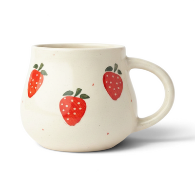 Strawberry Dot Ceramic Cup
