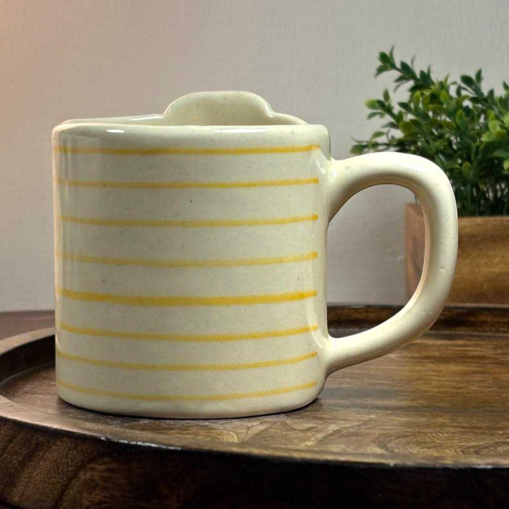 Sculpted Bloom Ceramic Cup - Blue