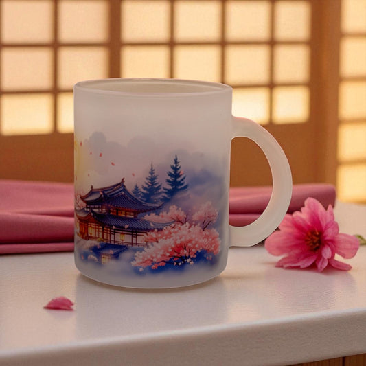 Sakura Stillness Frosted Glass Mug