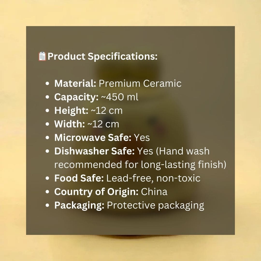 Sugar Snug Ceramic Mug (With Lid) - Yellow