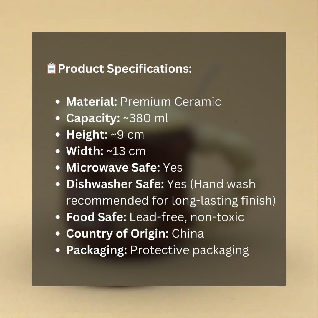 Pastel Pup Ceramic Mug (With Spoon and Lid) - Brown