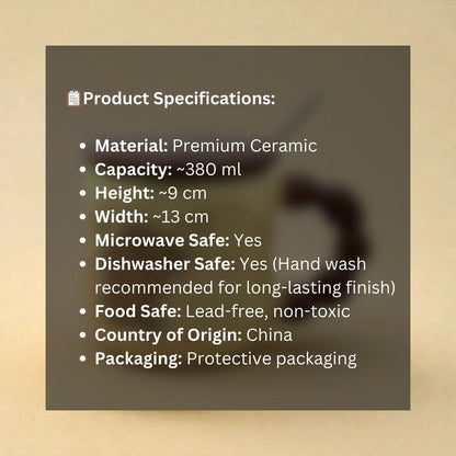 Pastel Pup Ceramic Mug (With Spoon and Lid) - Biege