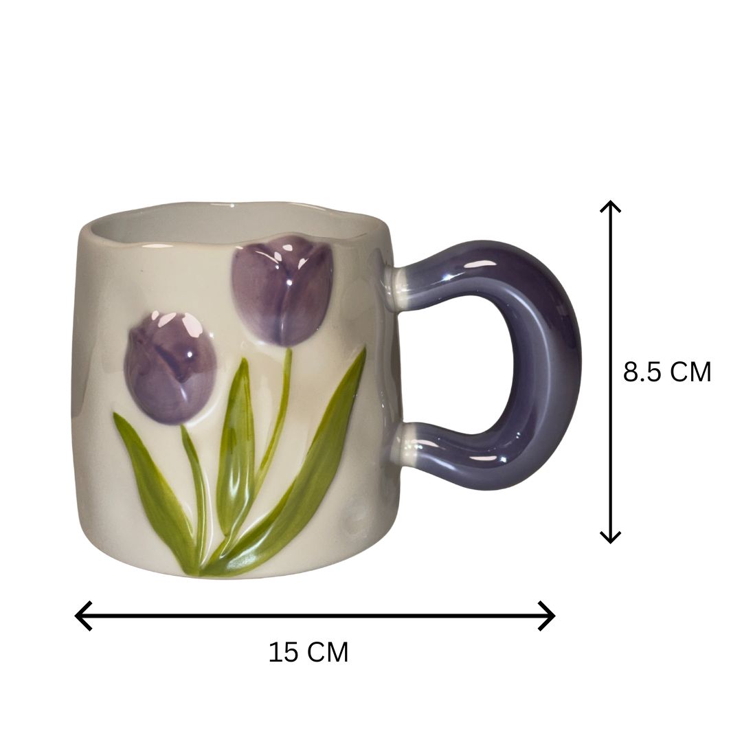 Tulip Meadow Ceramic Mug - Violet