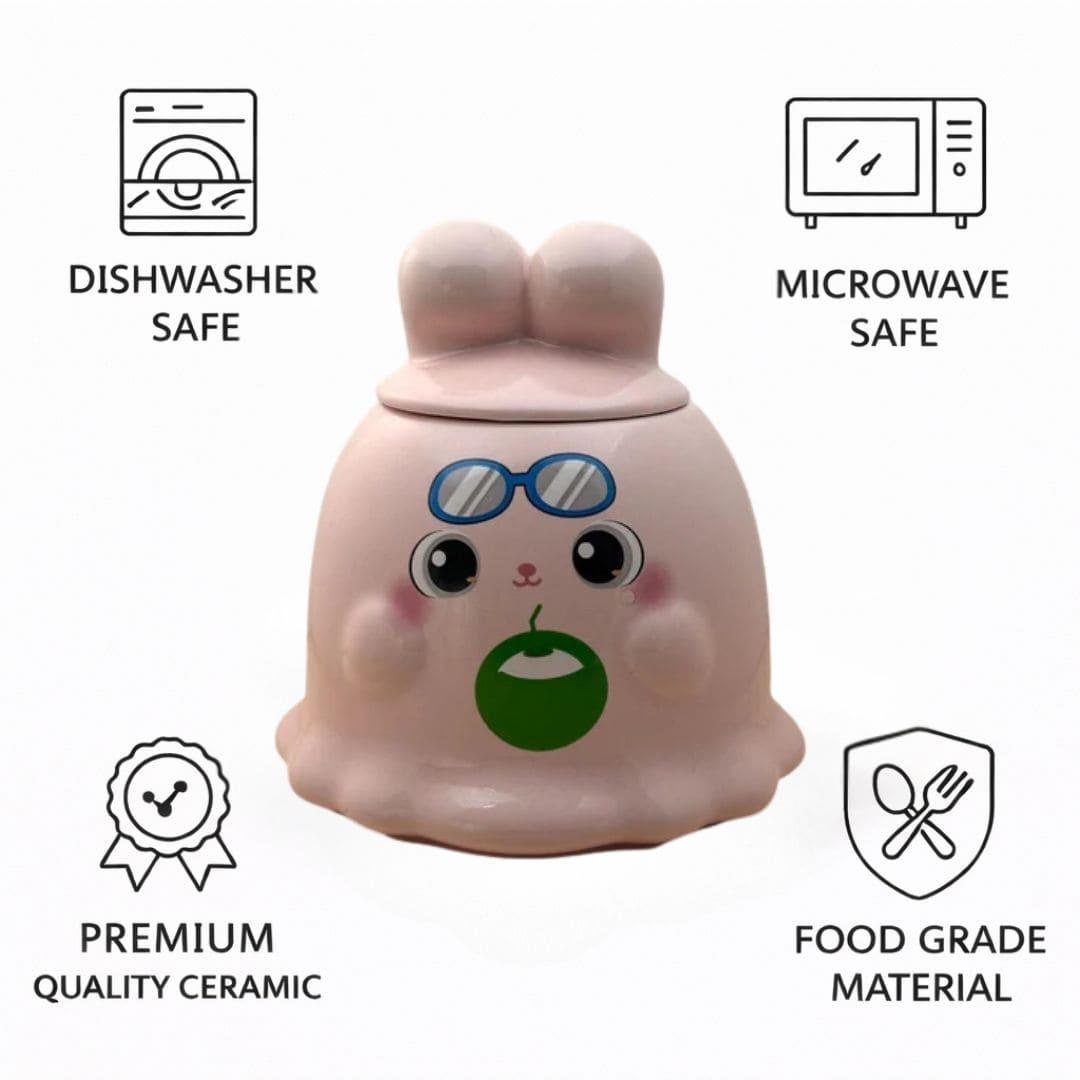 Sugar Snug Ceramic Mug (With Lid) - Pink