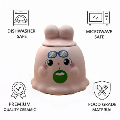 Sugar Snug Ceramic Mug (With Lid) - Pink