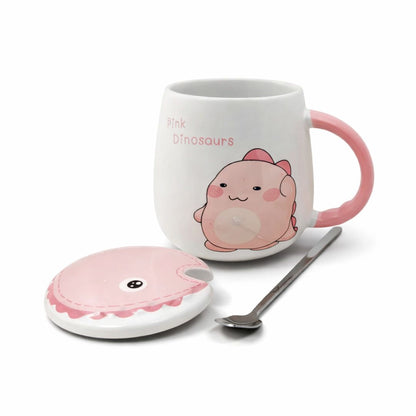 Pastel Roar Ceramic Mug (With Spoon and Lid)