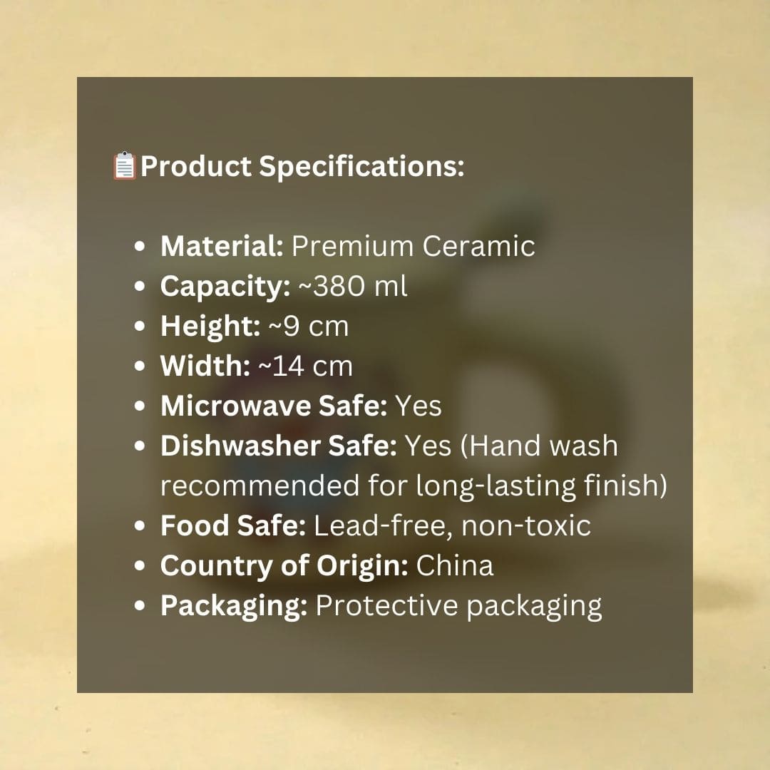 Tiny Greets Ceramic Mug (With Spoon and Lid) - Duck