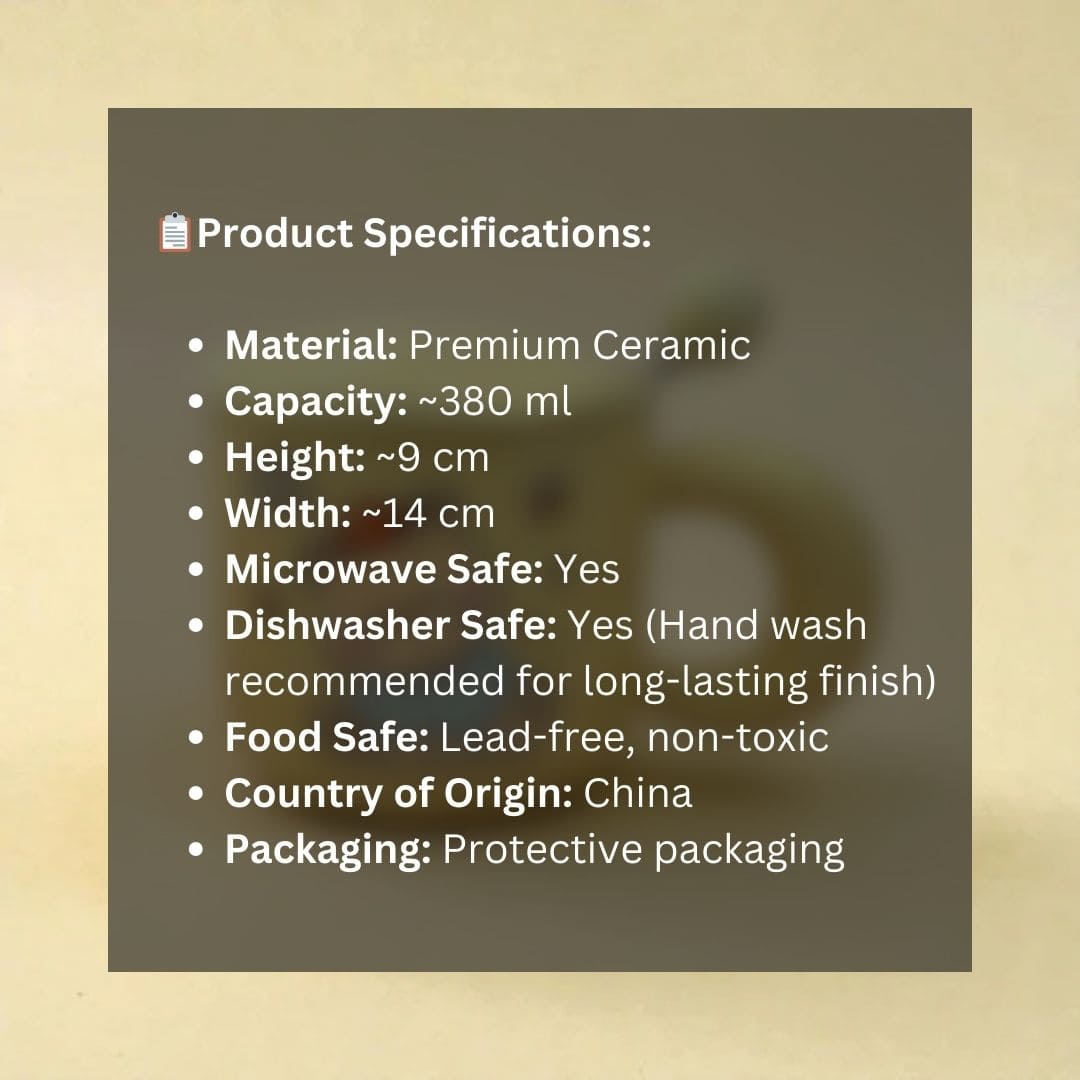 Tiny Greets Ceramic Mug (With Spoon and Lid) - Teddy