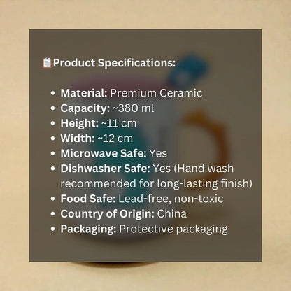 Dino Majesty Ceramic Mug (With Spoon and Lid)