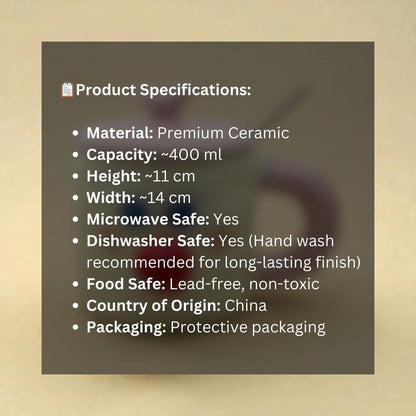 Whimsy Moods Ceramic Cup (With Spoon and Lid)