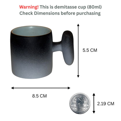 Wabi Fade Demitasse Cup (80 ml Espresso Cup) - Black and White