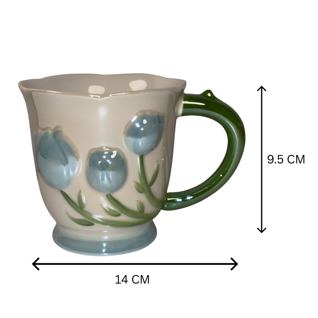 Tulip Buds Ceramic Mug - Blue