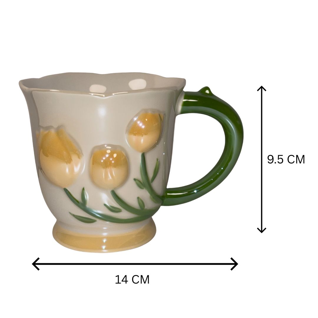 Tulip Buds Ceramic Mug - Yellow