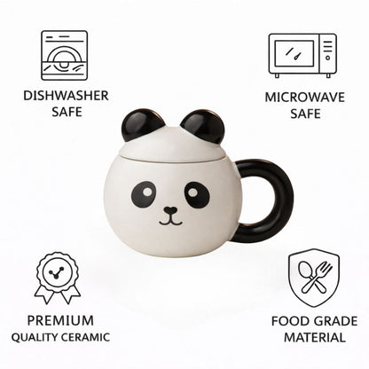 Panda Pop Ceramic Mug (With Lid)