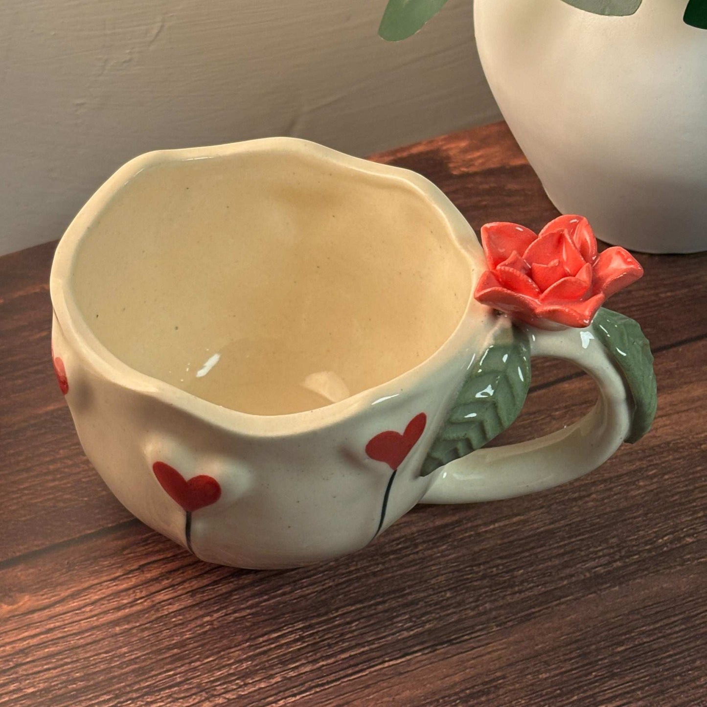 Rose Bloom Ceramic Cup