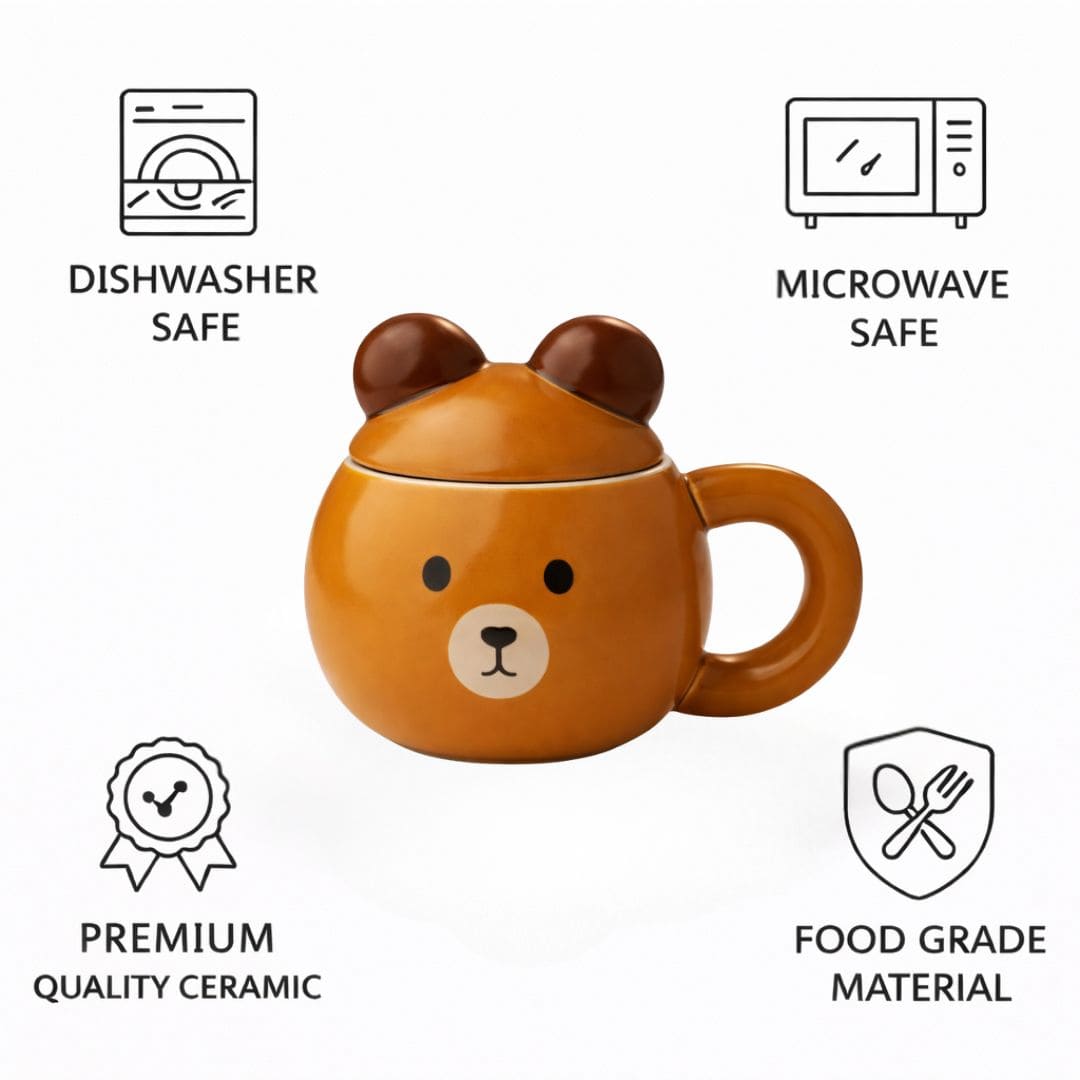 Teddy Tuck Ceramic Mug (With Lid)