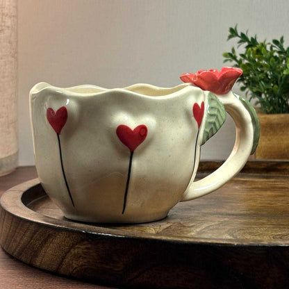 Rose Bloom Ceramic Cup