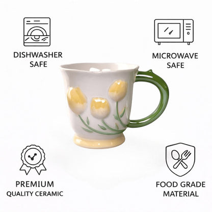 Tulip Buds Ceramic Mug - Yellow