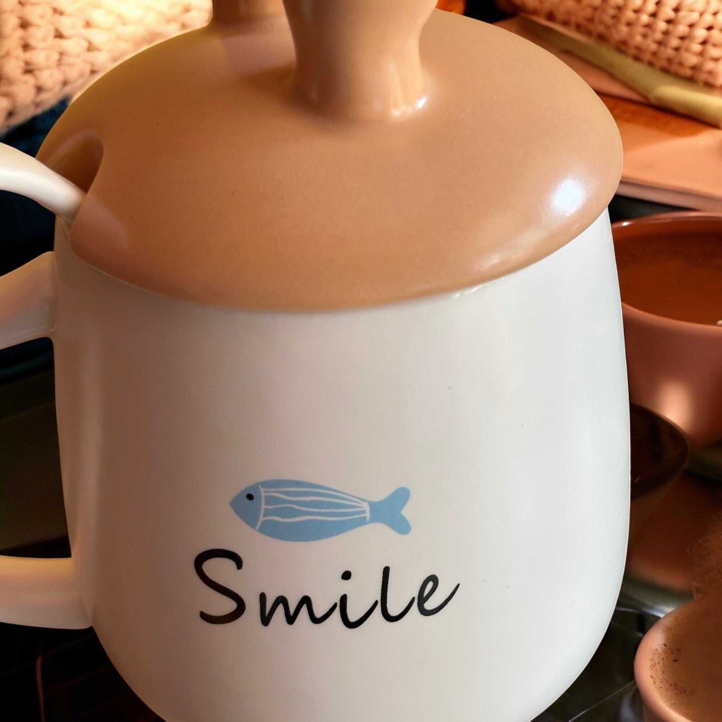 Pawsitive Vibes Cat Ceramic Cup (With Spoon and Lid)