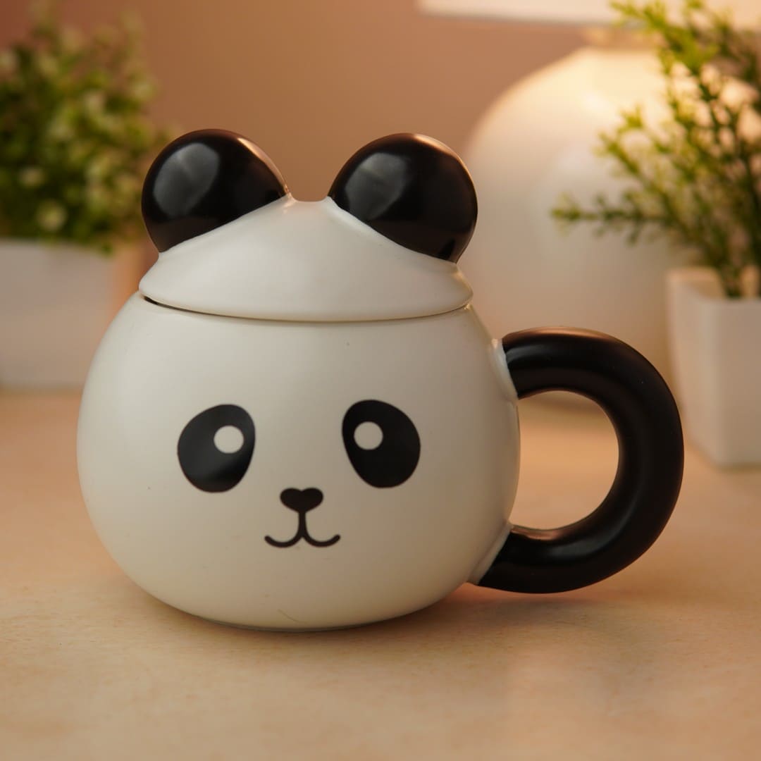 Panda Pop Ceramic Mug (With Lid)