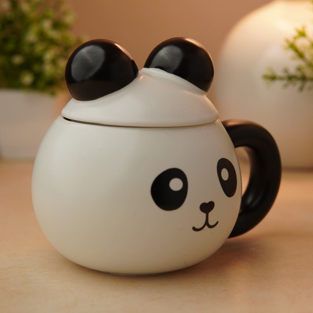 Panda Pop Ceramic Mug (With Lid)