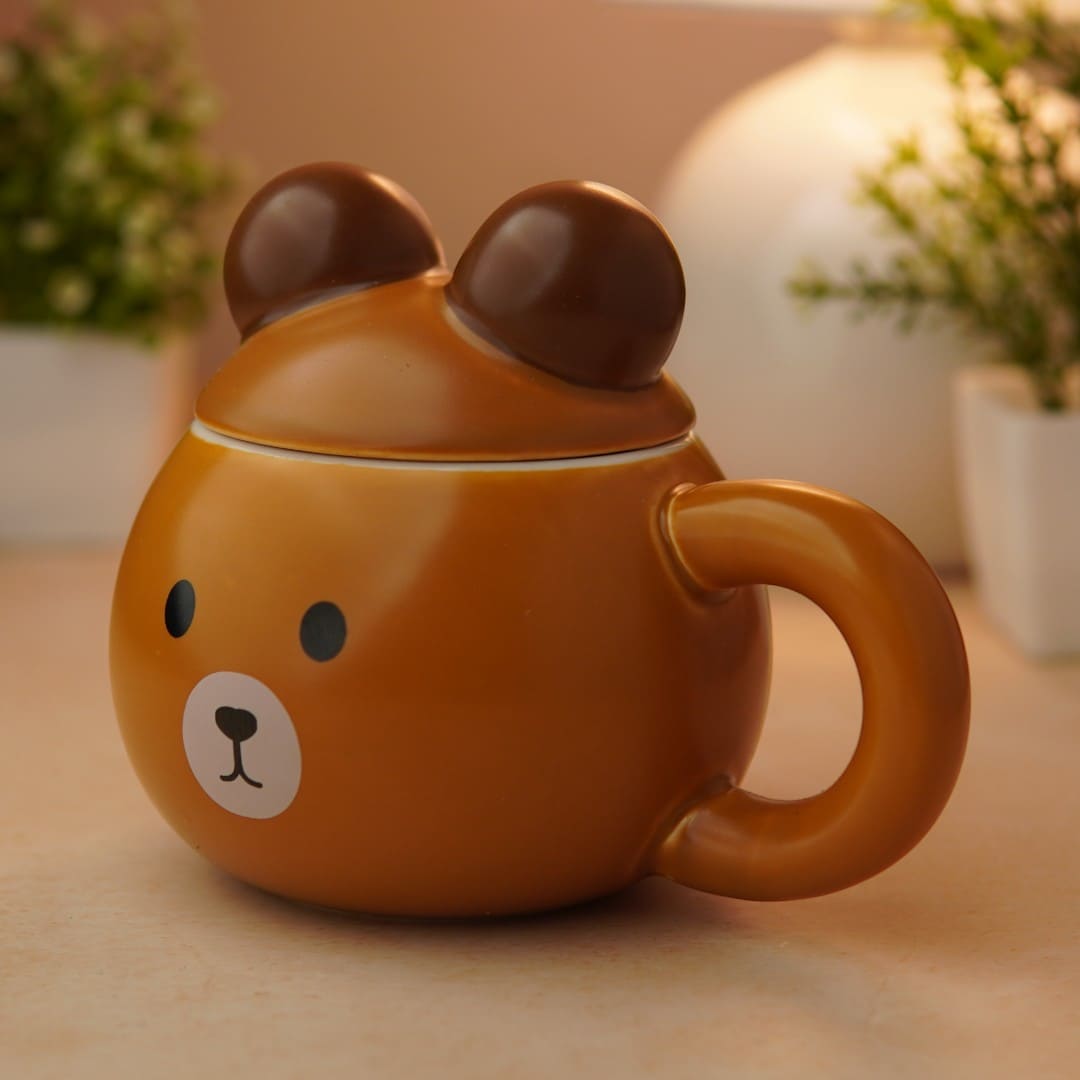 Teddy Tuck Ceramic Mug (With Lid)