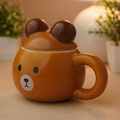 Teddy Tuck Ceramic Mug (With Lid)